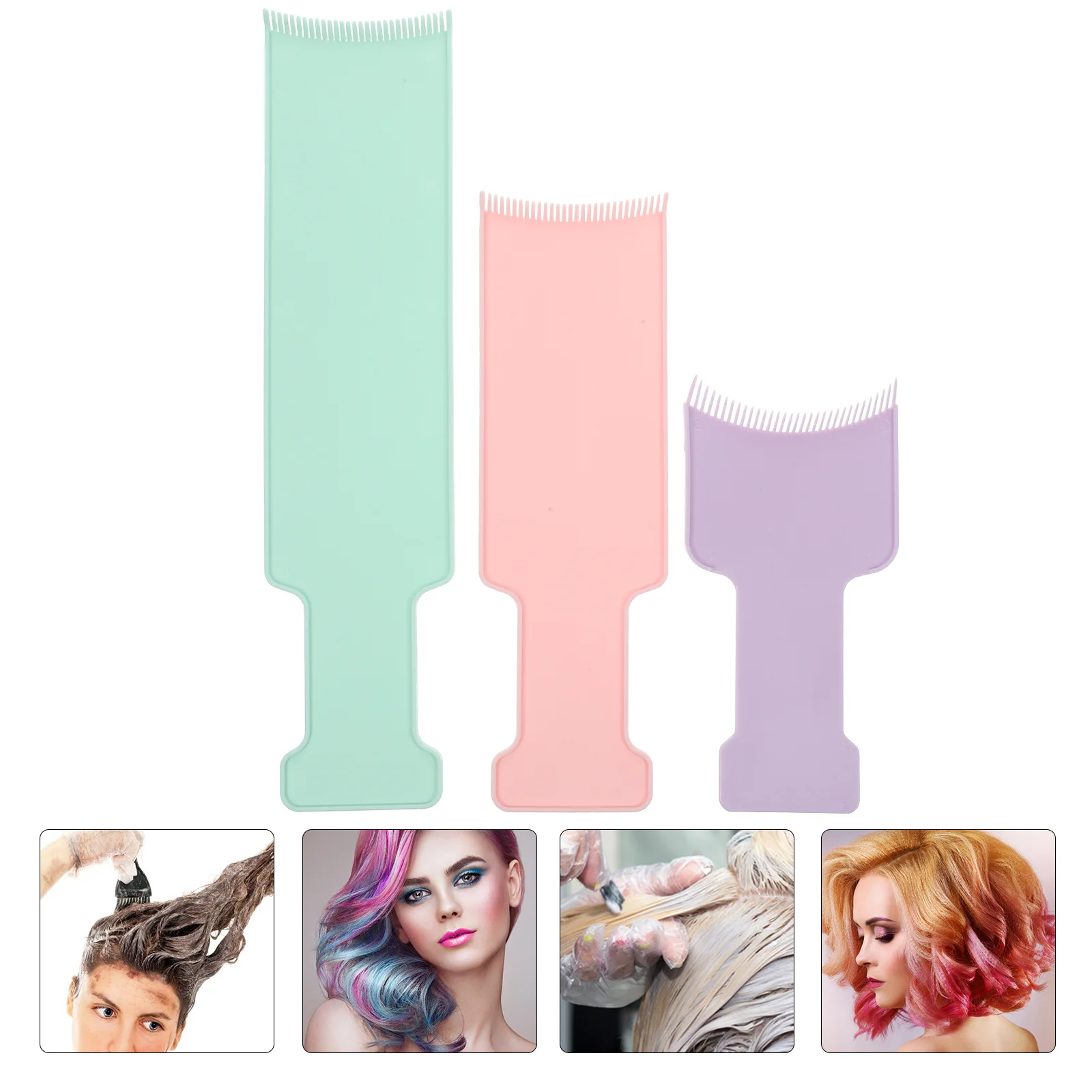 

3Pcs Highlighting Board Hair Dye Paddle Hair Coloring Tool Durable Sectioning Home Highlighting Board