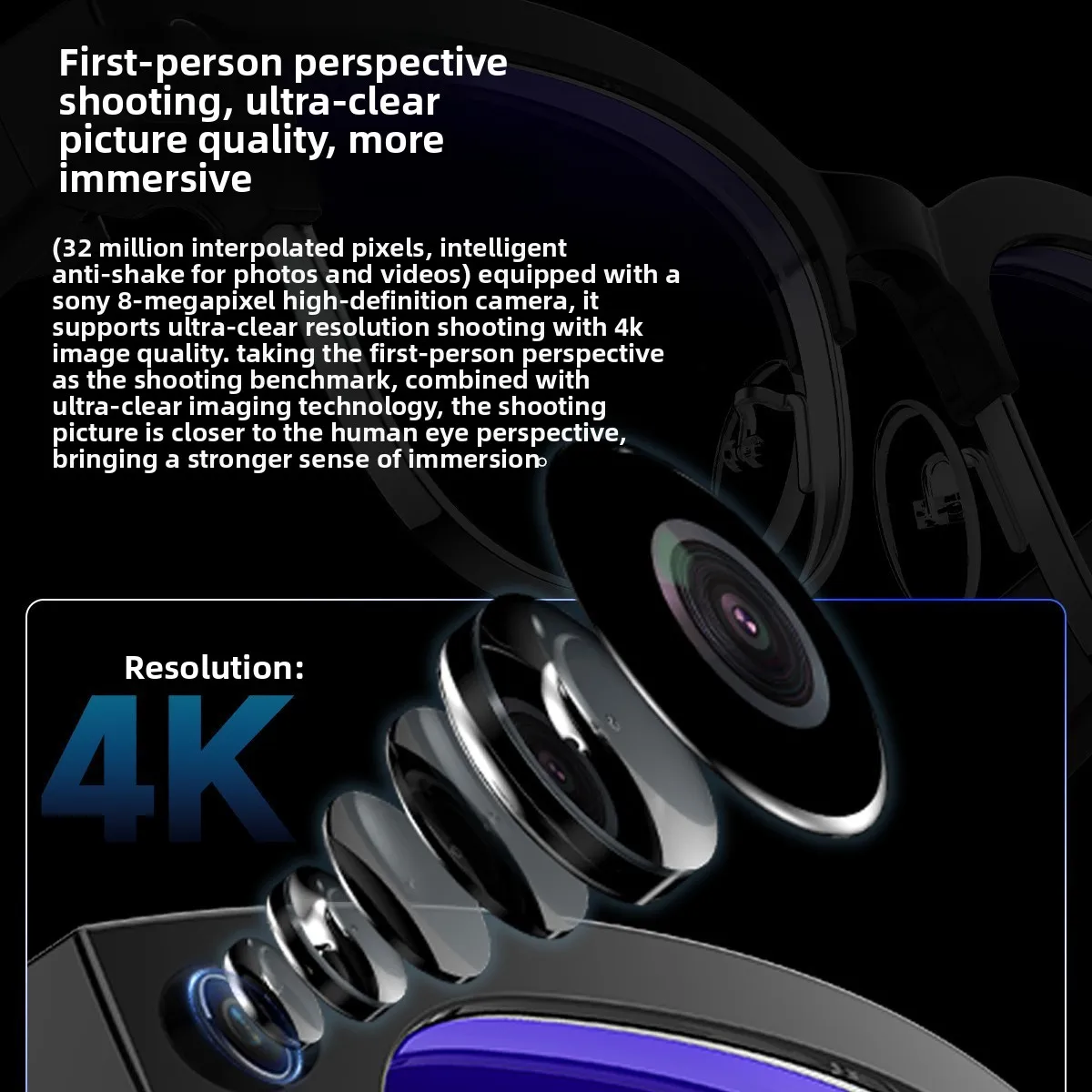 Lightweight Daily Smart Glasses Equipped with Dual Microphone Noise Reduction and Intelligent AI Recognition