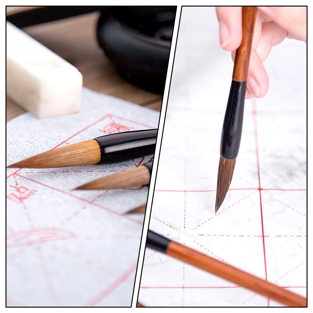 

3pcs Chinese Calligraphy Brush Pen Set Fine Workmanship Water Storage For Beginners Writing Painting Wooden Ink Brush Art