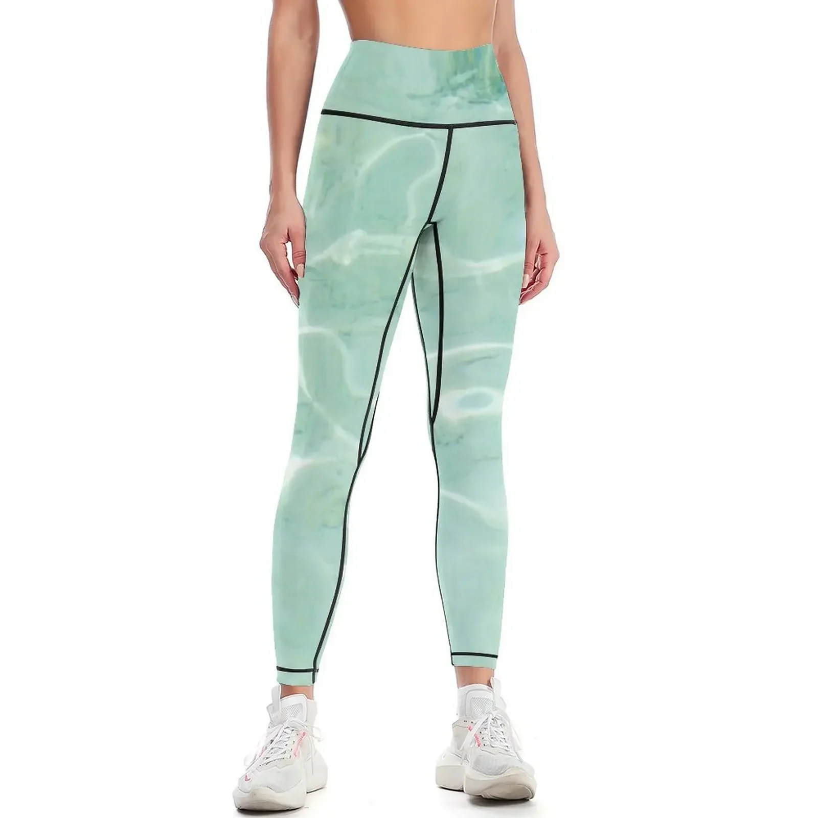

Light Blue Calm Ocean Leggings for girls Golf wear for physical sport set Womens Leggings