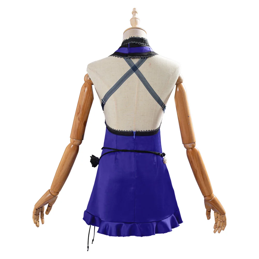 Final Fantasy Remake Tifa Cosplay Blue Ceremonial Dress Costume Accessories Outfits Adult Women Girls Halloween Carnival Suit