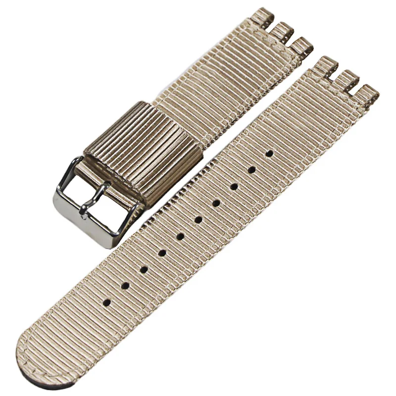 17MM19MM20mm Canvas Nylon Watchband for SWATCH Watch Belt Strap Women Men Watch Accessories Refit Bracelet Wristband Replacement