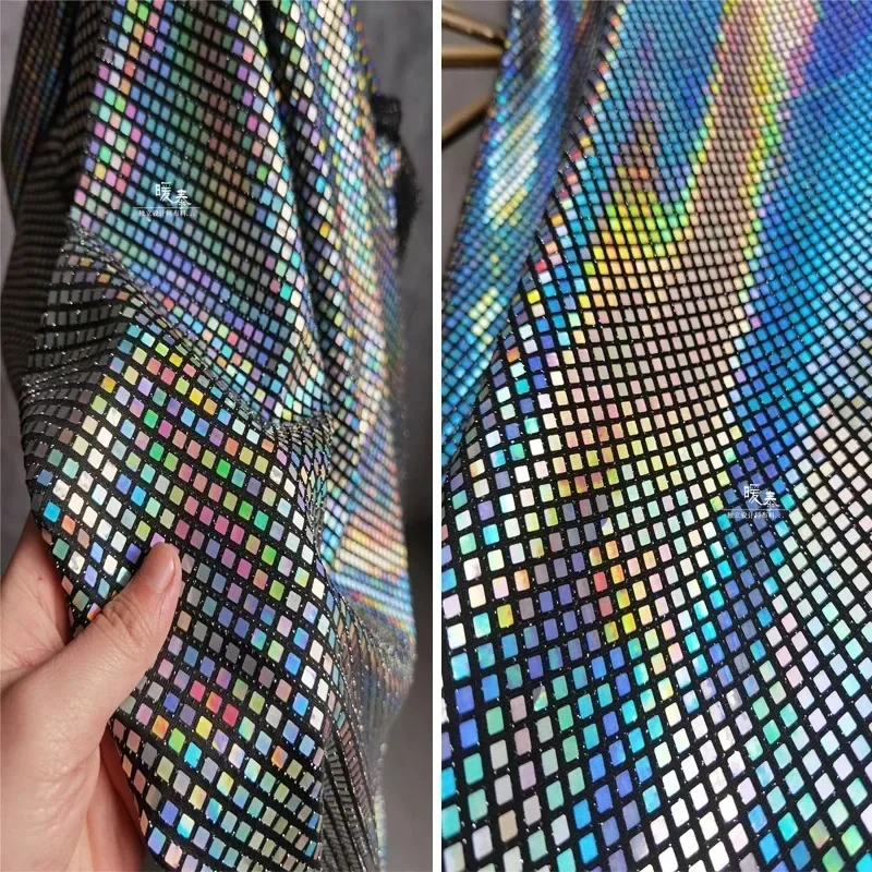 Laser Sequin Fabric Fir Diy Sewing Dress Half Length Skirt Fashion Clothing Creative Designer Fabrics Wholesale