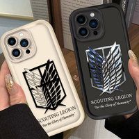 Case For iPhone 16 15 14 13 12 11 Pro Max X XS X S Max XR SE 2020 7 8 Plus Attack On Titan Logo Shockproof Soft Silicone Cover