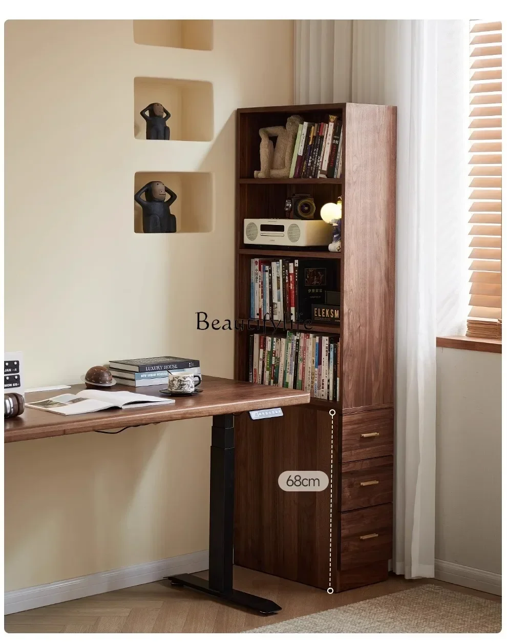 

ls 18 -*North American Black Walnut Multifunctional Corner Locker Household Locker