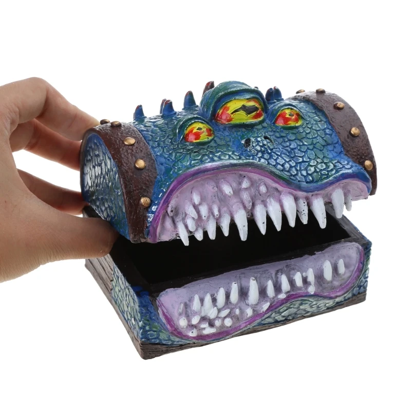 Mimic Chest Dices Holder Resin Dices Storage Box Three Eyes Waterproof RPG Dices