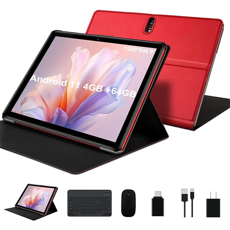 

Global Version JUSYEA J5 Tablet 10.1 Inch Octa Core 4+64GB 8000 mAh Tablete PC 120Hz 2.5K LCD Display Red Tablet Android 11