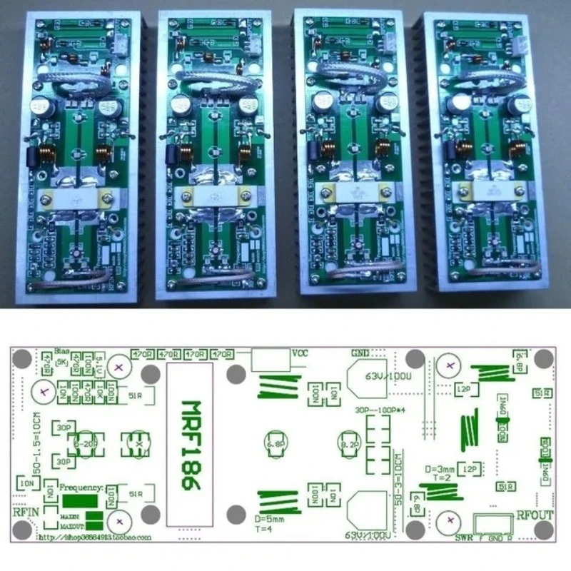 100W UHF 400-470MHz RF Power Amplifier Board 433MHz Signal Amp DIY Module Kit for Amateur Radio Equipment