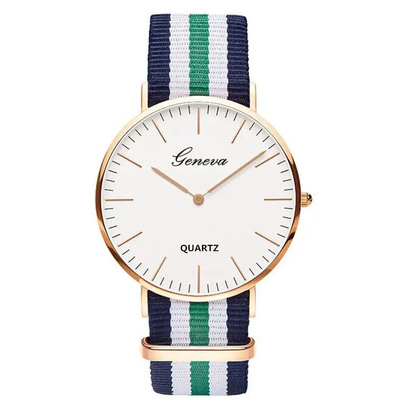 Unisex Classic Canvas Strap Watch, Moda Relógio De Pulso, Graduado Simples Quartz Watch
