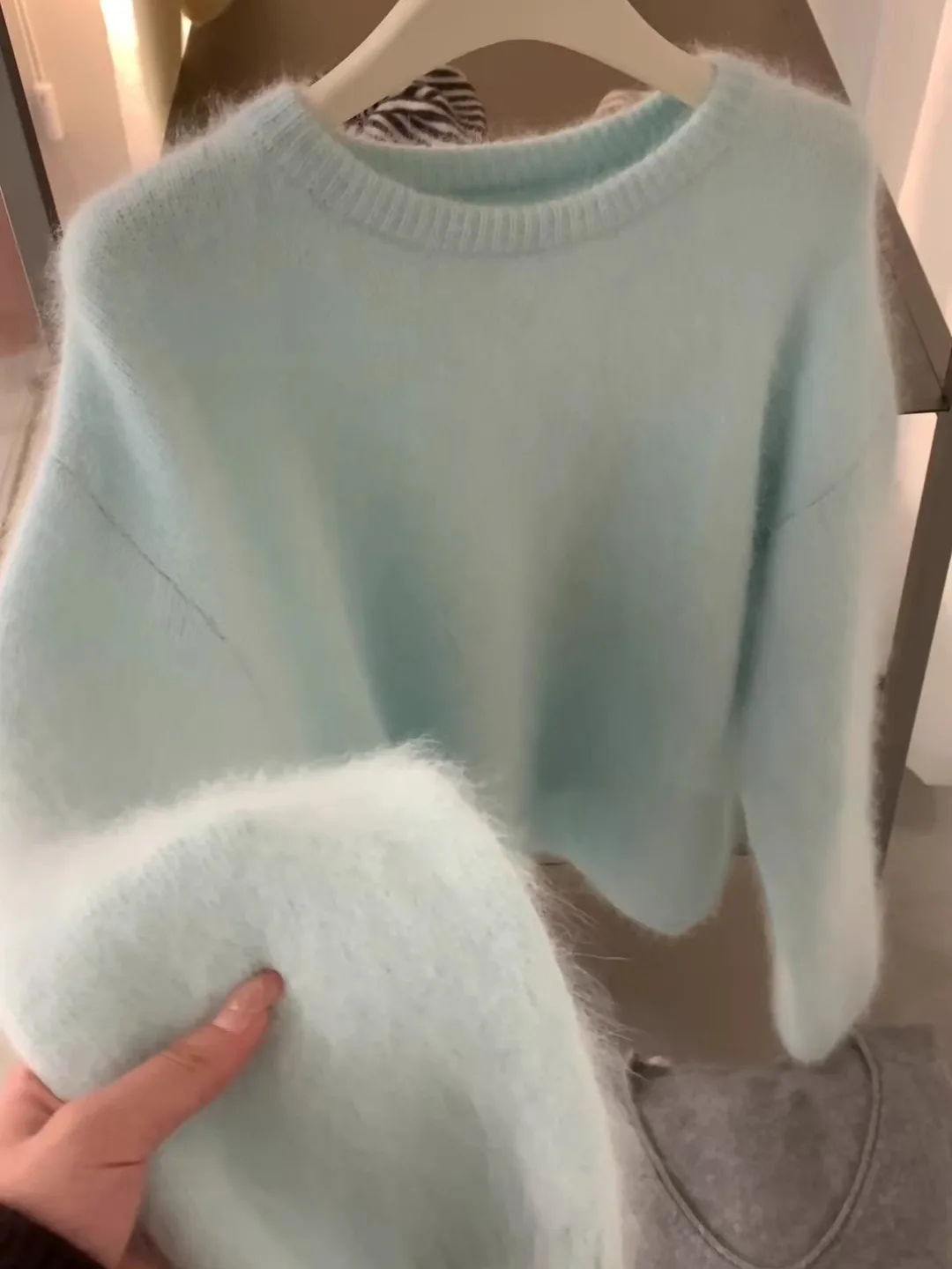 Weicher, sanfter, gestrickter, langer Sve-Pullover mit rundem Ne-Pullover für Damen, lockeres, faionable Herbst-Winter-Anti-Aging-Bequemes Oberteil