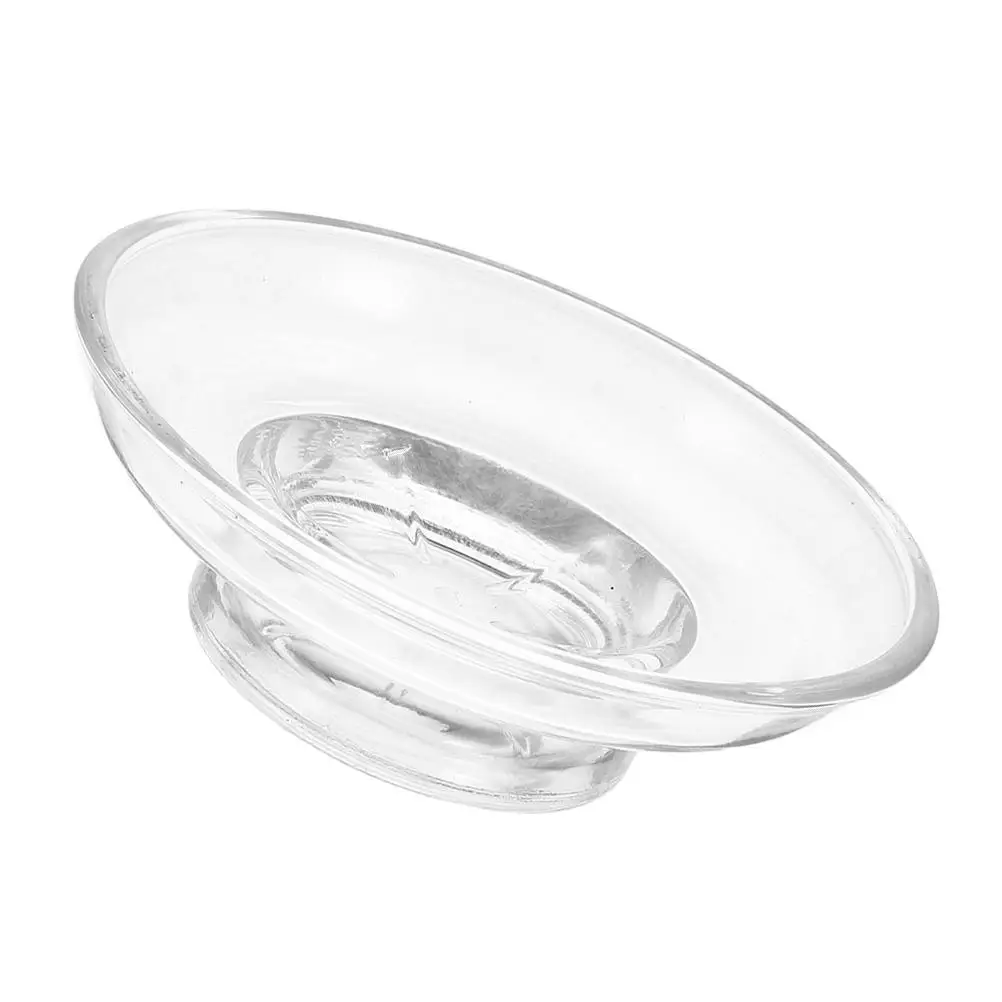 

Soap Dish Bathroom Holder Light Large Round Frosted for Shower Foaming Bottle Clear Glass Dispenser