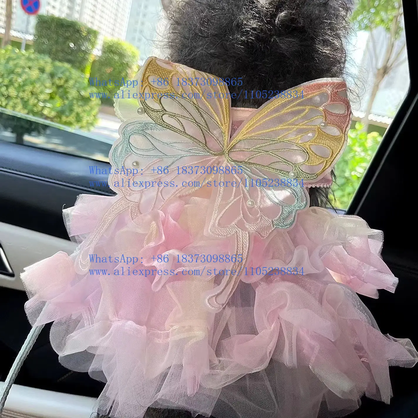 Gradual change of color tulle dog ballet skirt cute princess fluffy pet skirt suitable for small dog and cat parties