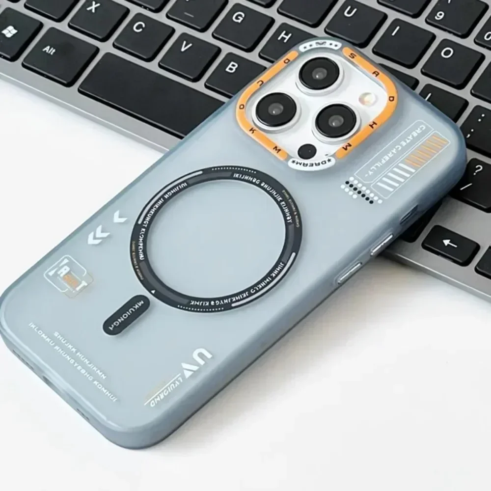 Matte Magnetic Case For iPhone 17 16 15 13 14 Pro Max Plus Magsafe Wireless Charge Frosted Back Metal Lens Frame Buttons Cover - náhled 5