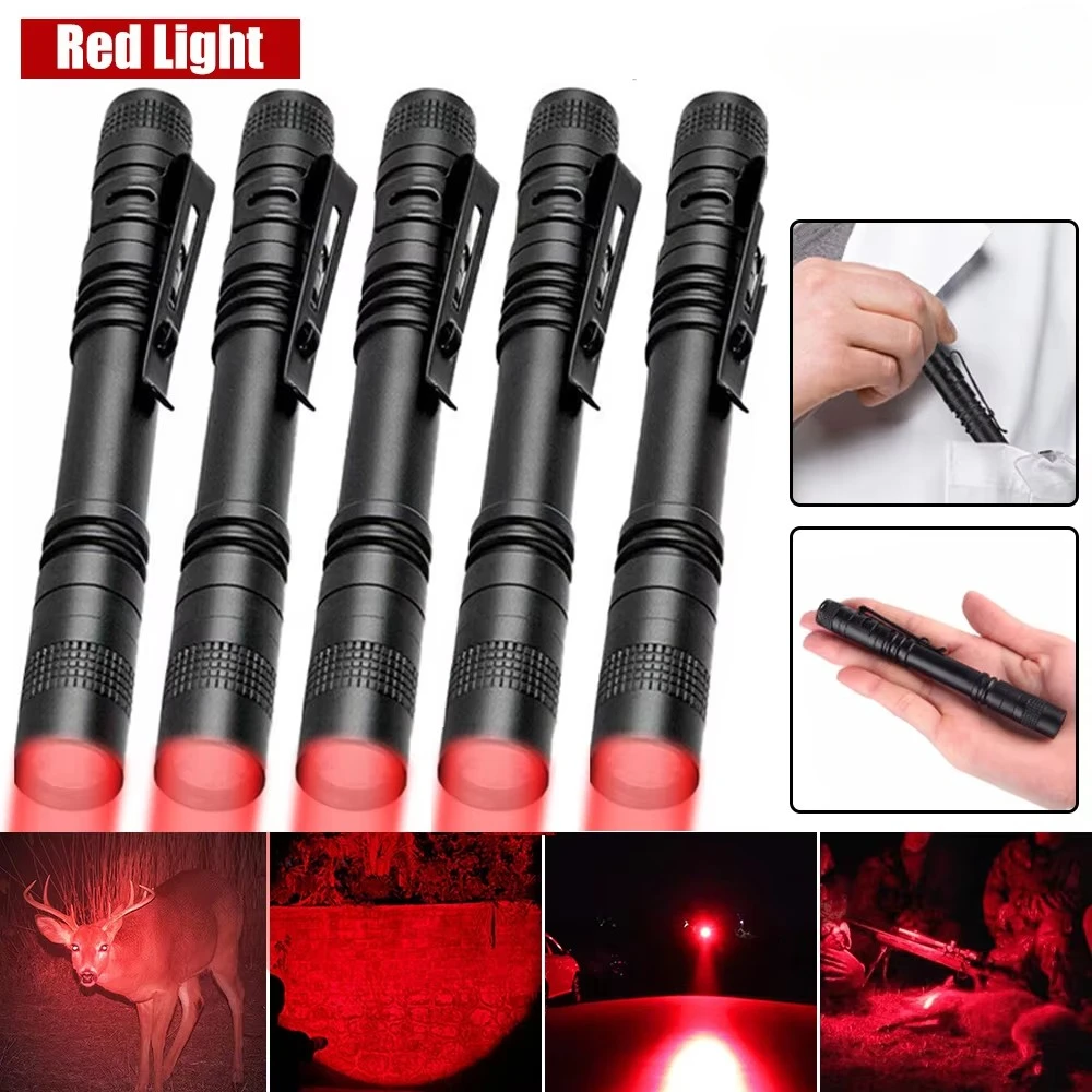 

Powerful LED UV/Red light with Clip Mini Pocket Ultra Bright Inspection Flashlight For Camping Outdoor Emergency Flashlights