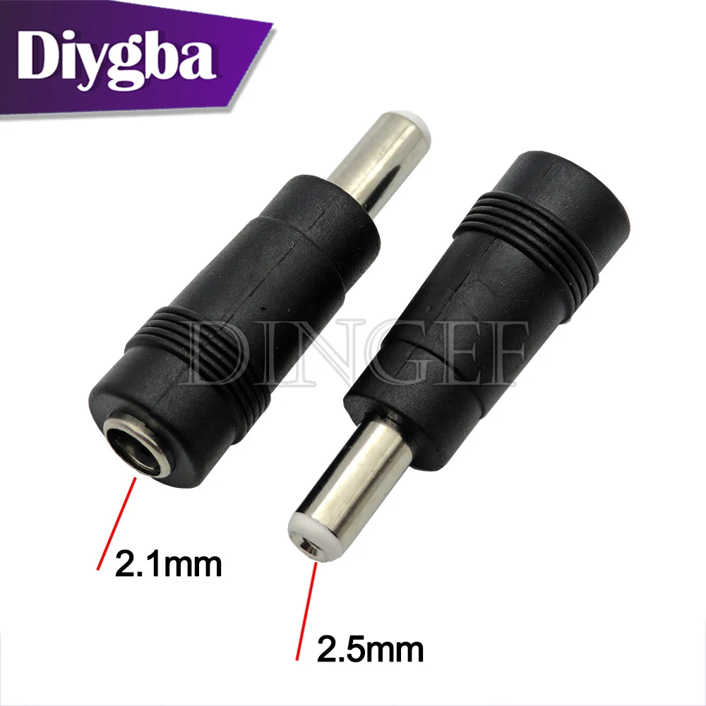 2PCS DC Adapter DC Power Adaptor  Plug Conversion Head Jack Female Socket Connector 5.5*2.1mm to Male 5.5*2.5mm DIYGBA