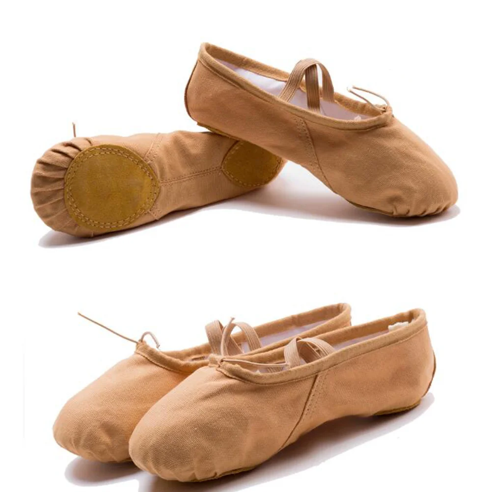 

1 пара балетных тапочек светло-коричневого цвета, размер 39, 23 см, 6us, 3,5uk, 36,5eu, профессиональные балетки с эластичной лентой, балетки для йоги, джаза, народных танцев