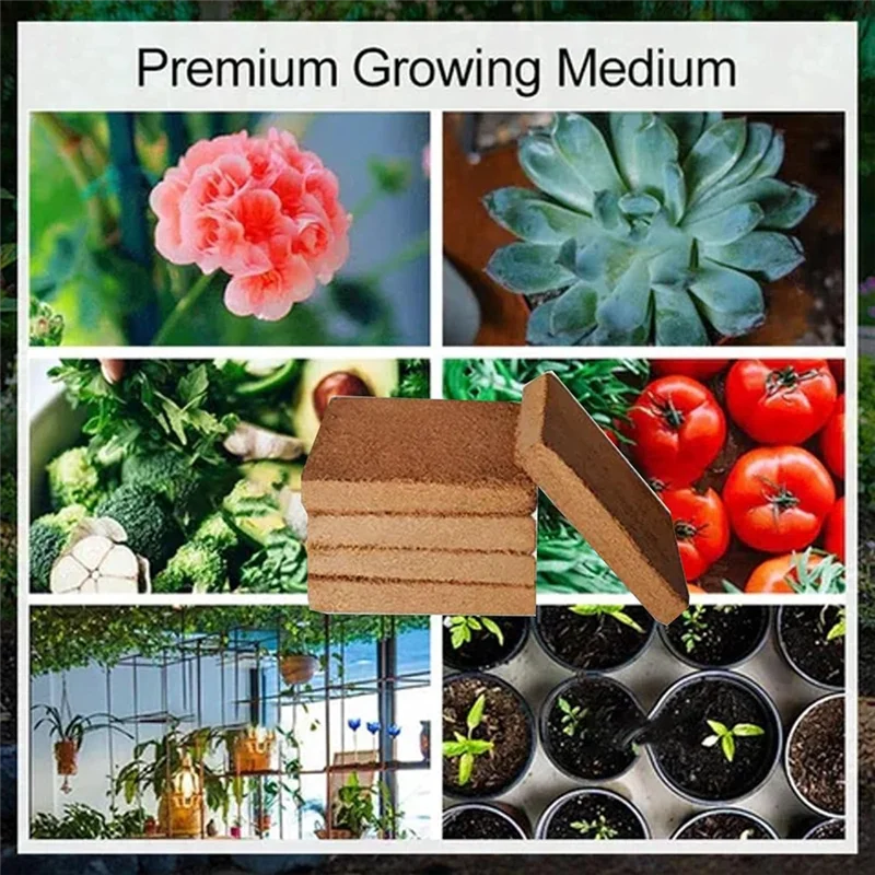 

10Pcs Organic Coconut Fiber For Plants, Organic Coconut Bricks, Natural Organic Compressed Coconut Easy Install Easy To Use-B09B