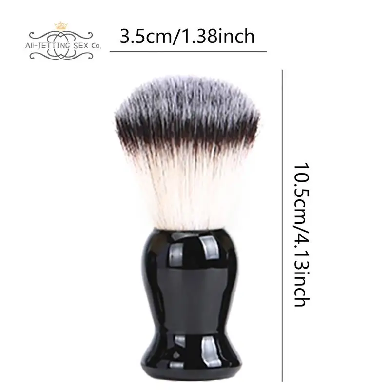 Brosse de Rasage pour la Barbe du Visage pour Homme, Outil de Salon, Poils de Blaireau, avec Manche en Bois/Plastique, 1 Pièce