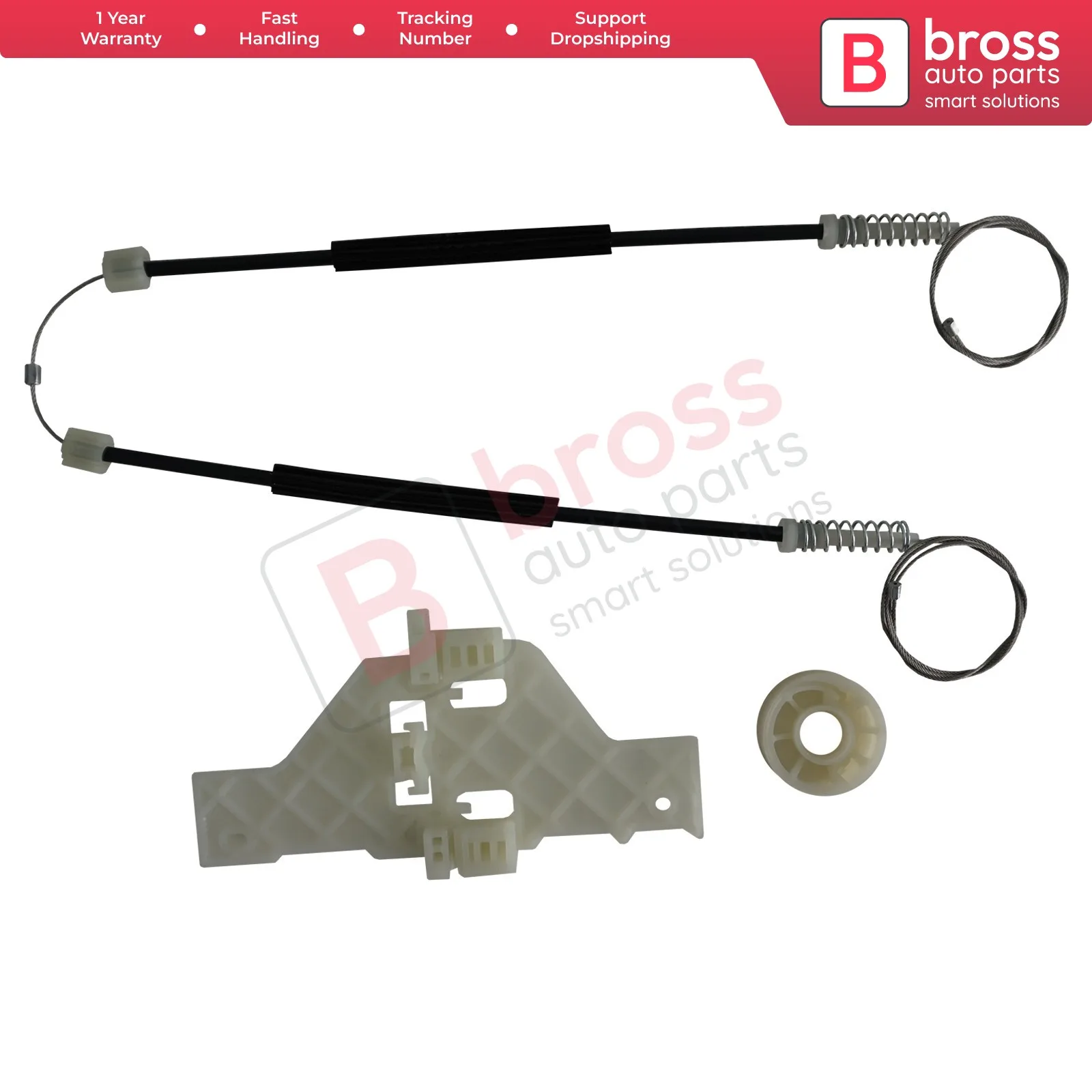 

Bross Auto Parts BWR5352 Electrical Power Window Regulator Repair Set Front Left Door 9221V1 for Citroen C4 MK1 2004-2010