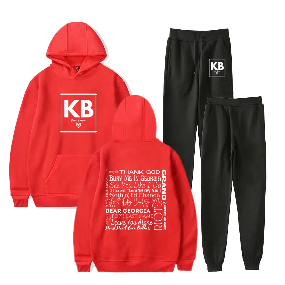 Kane Brown kb merch thank god kb hoodies suits In The Air Tour drawstring pocket sweatshirt men/women Strap sports pants