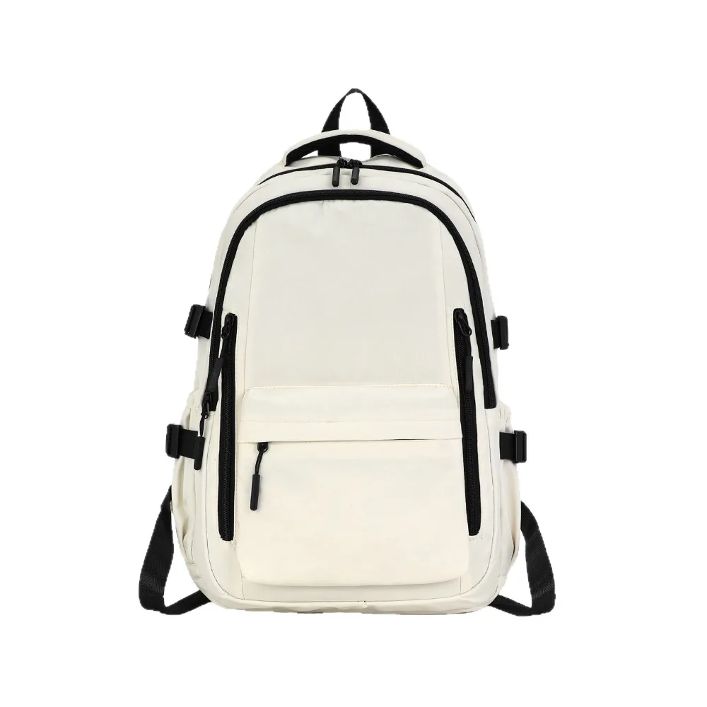 

Casual Solid Color Student Backpack Harajuku Large Capacity Shoulders Bag Korean Style Oxford Cloth Students School Bag Outdoor