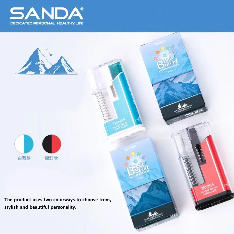 SANDA DIY Cigarette Explosion Pops Beads Push Box Mixed Fruit Black Ice Mint taste Capsules with Portable Push Machine Men Gifts