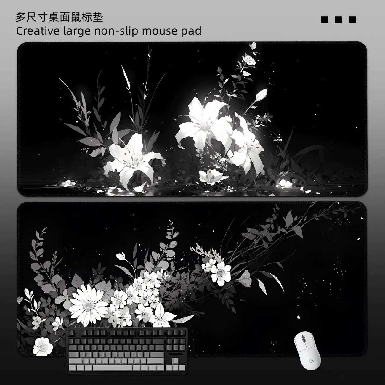 Light Luxury Black Series Leather Mouse Pad Non-Slip Waterproof Desk Mat Comfortable Office Gaming Mousepad Desk Mat PC Laptop