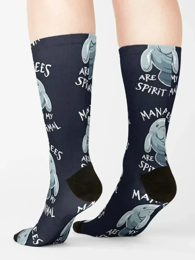 Manatees Are My Spirit Animal - Cute Manatee Socks ankle Rugby Toe sports set Men Socks Luxury Brand Women's