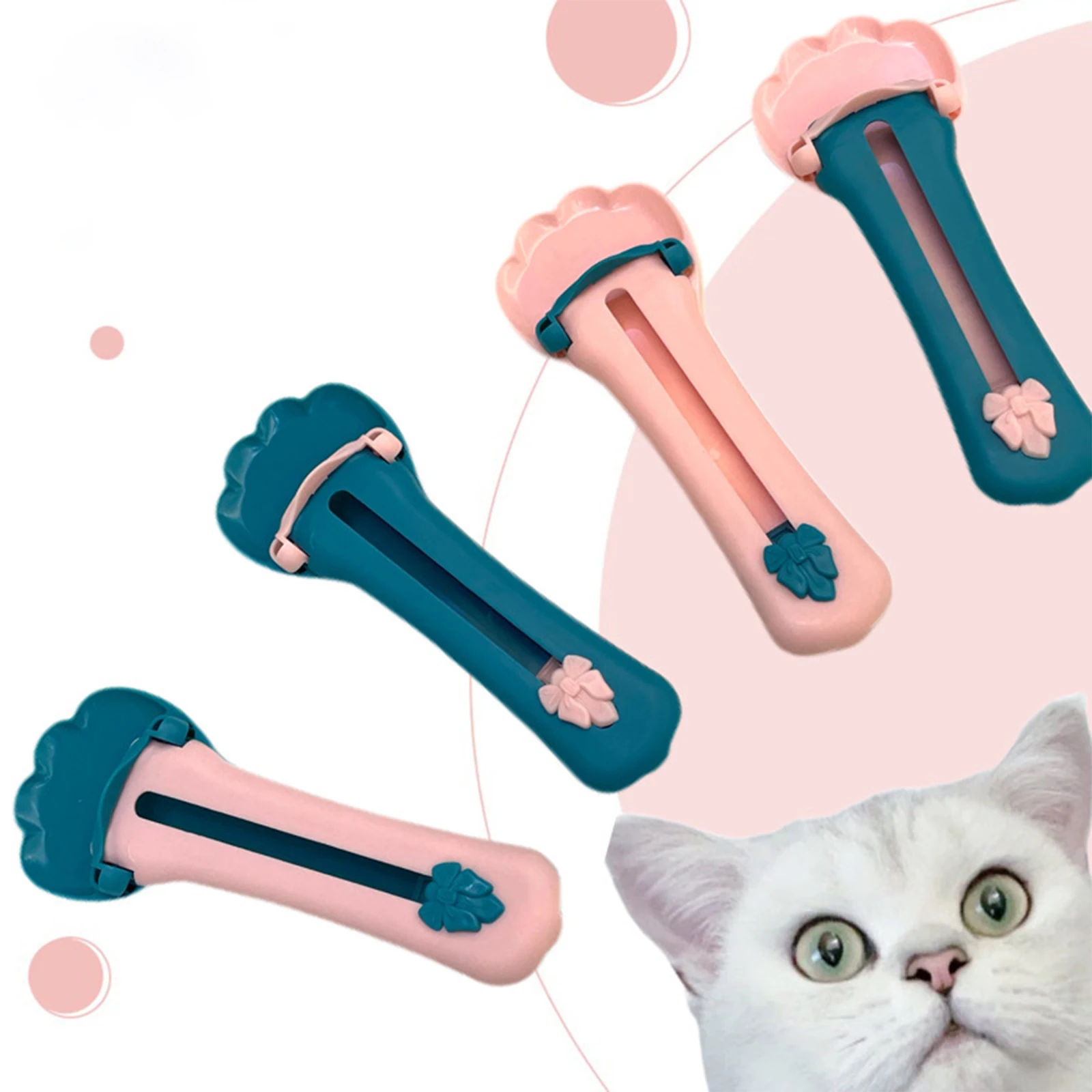 Cuchara exprimidora de tiras para gatos, alimentador de aperitivos líquidos para gatos y perros, exprimidor de alimentos sin residuos, seguro y fácil de limpiar, suministros para mascotas