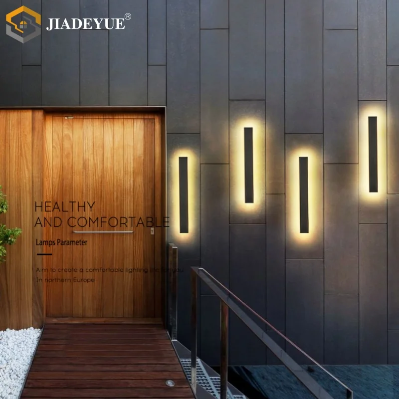 Outdoor waterproof LED long wall lamp IP65 balcony garden villa porch outdoor lighting 110V, 220V