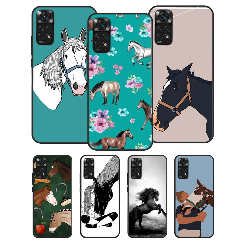 Horse Pony Pattern For Xiaomi Redmi Note 10 Pro Case Cover For Redmi Note 11 Pro 10A 10C 9 8T 9S 10S 9T 9A 9C Case