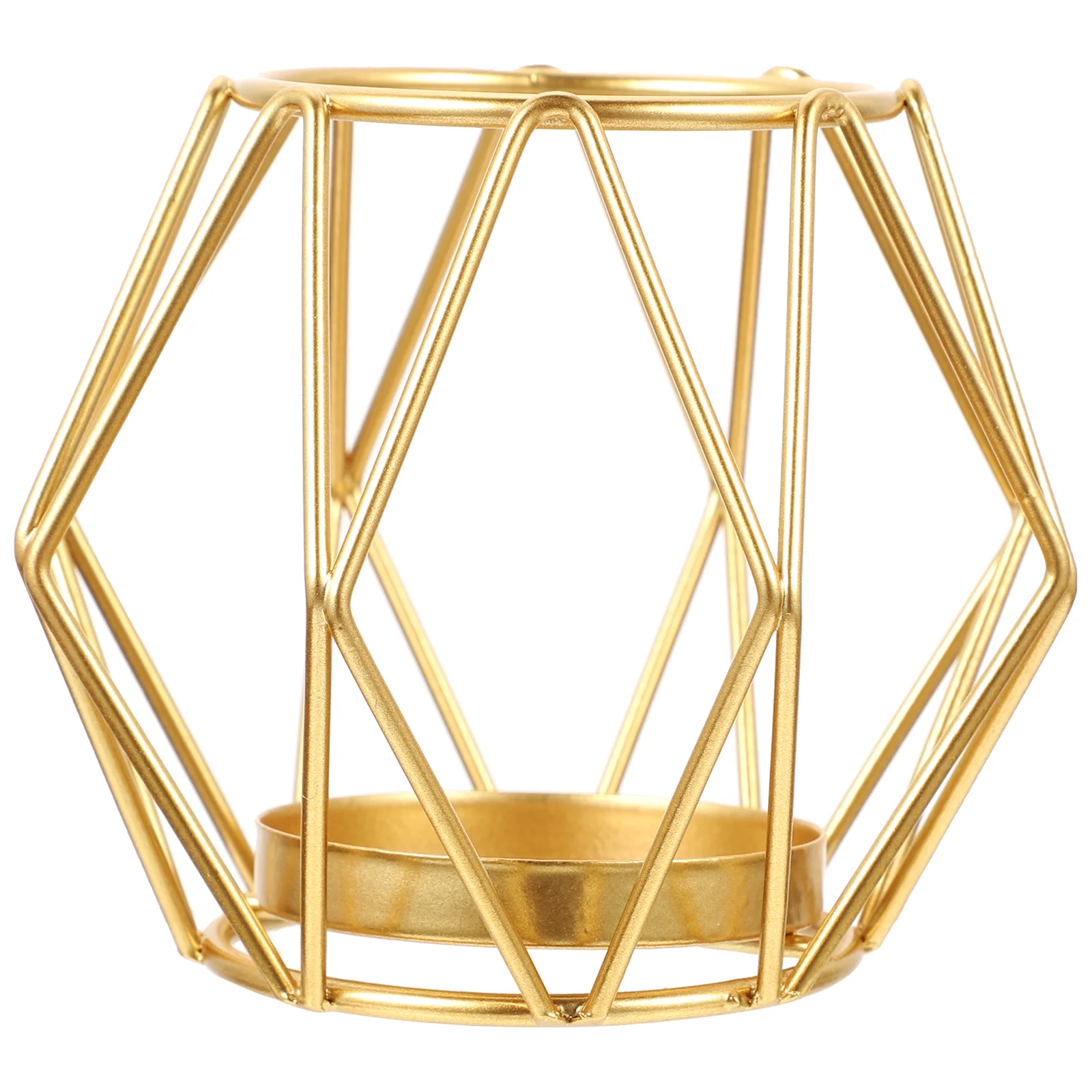 Golden Geometric Iron Holder Metal Tealight Stand Wedding Home Decor Table Centerpiece Desktop Candlestick
