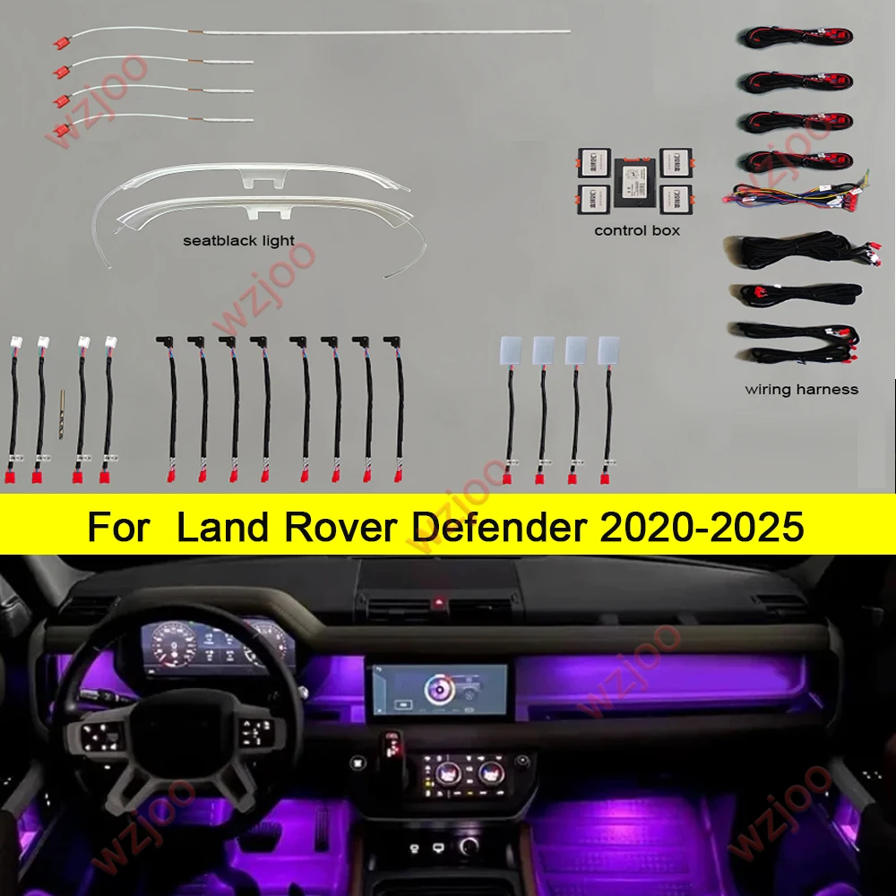 For Land Rover Defender 2020-2025 Evoqu 15-25 APP Control Car Dashboard Door Atmosphere Lamp Led Strip Decorative Ambient Light