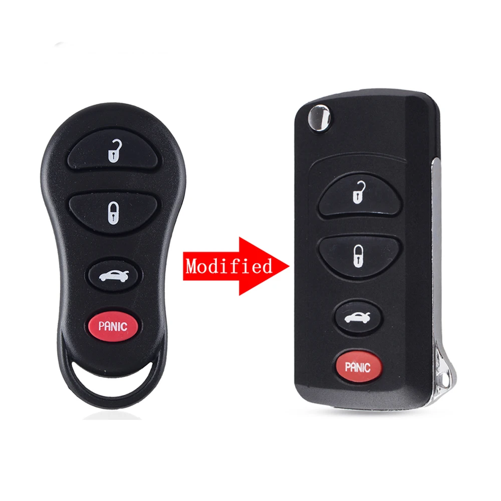 KEYYOU Car Keyless Entry Remote Key Shell Fob Case 3 4 Buttons For Chrysler Voyager Cruiser For Dodge Ram Dakota Jeep Cherokee