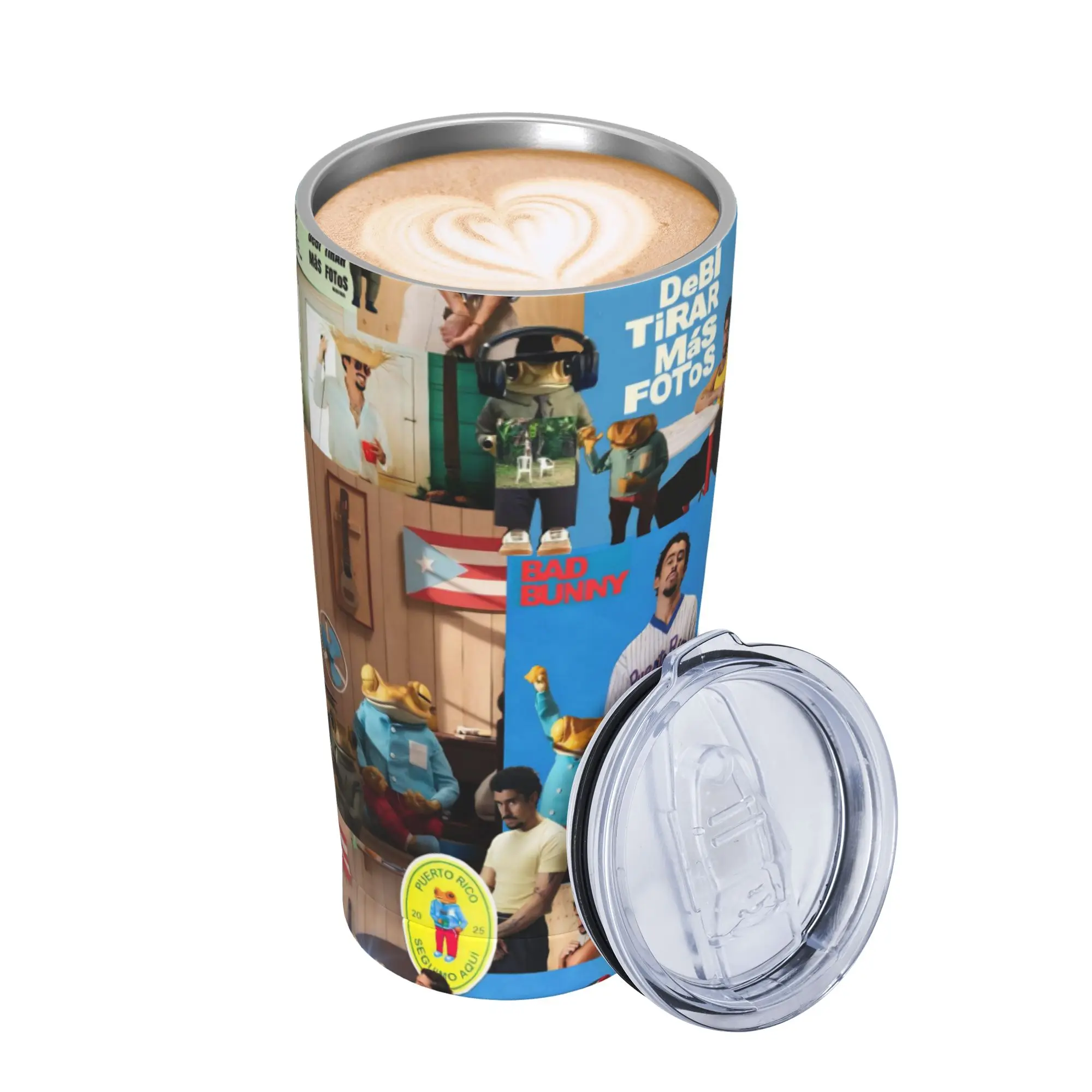 Bad Bunny DTMF Tour 2026 Tumbler Vacuum Insulated  Thermal Cup Stainless Steel Smoothie Tea Mugs Water Bottle 20oz
