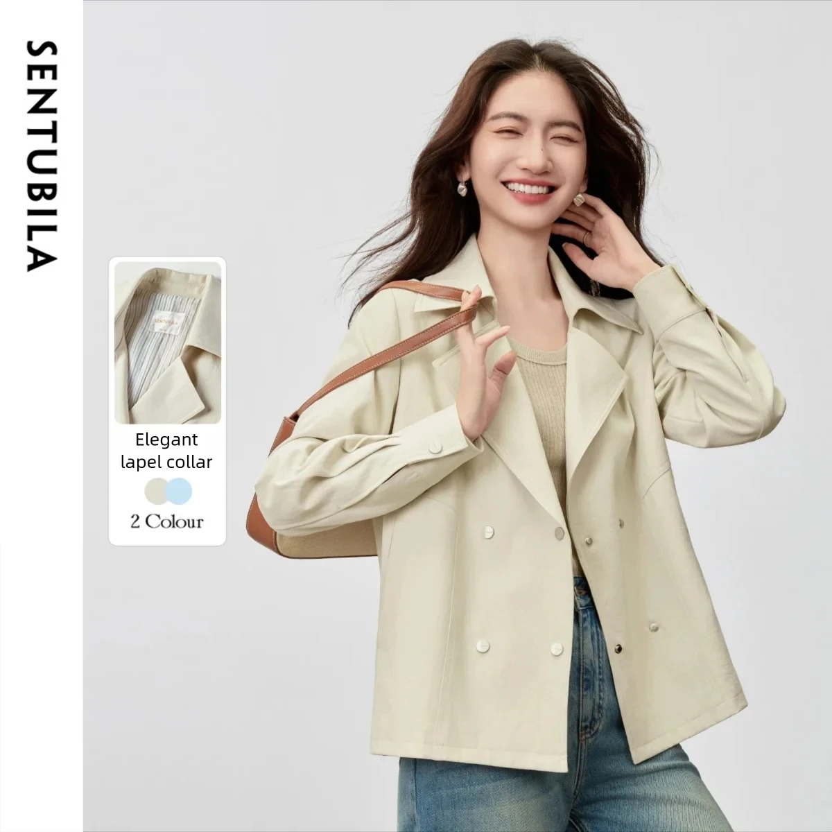 

SENTUBILA Trench Coat 2025 Autumn Commute Long Sleeves Women Windbreaker Outerwear Office Fashion Winter Coats 153WB2255