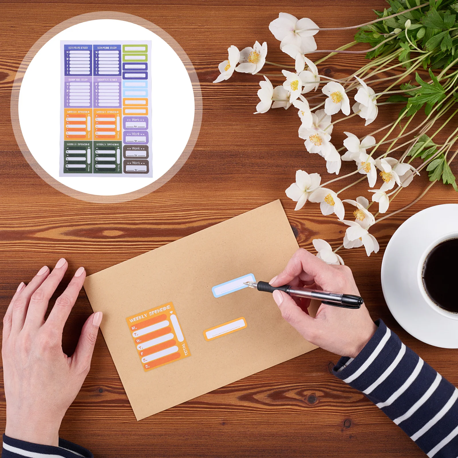 10 Sheets Planner Stickers Vibrant Days of Week Stickers for Scheduling Work Study Travel Functional Adhesive Labels for Journal