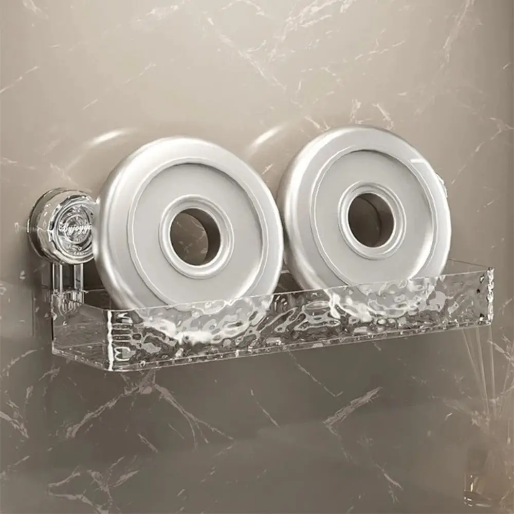 

Waterproof Suction Cup Storage Rack Transparent No-Drill Bathroom Storage Holder Large Capacity Easy Install
