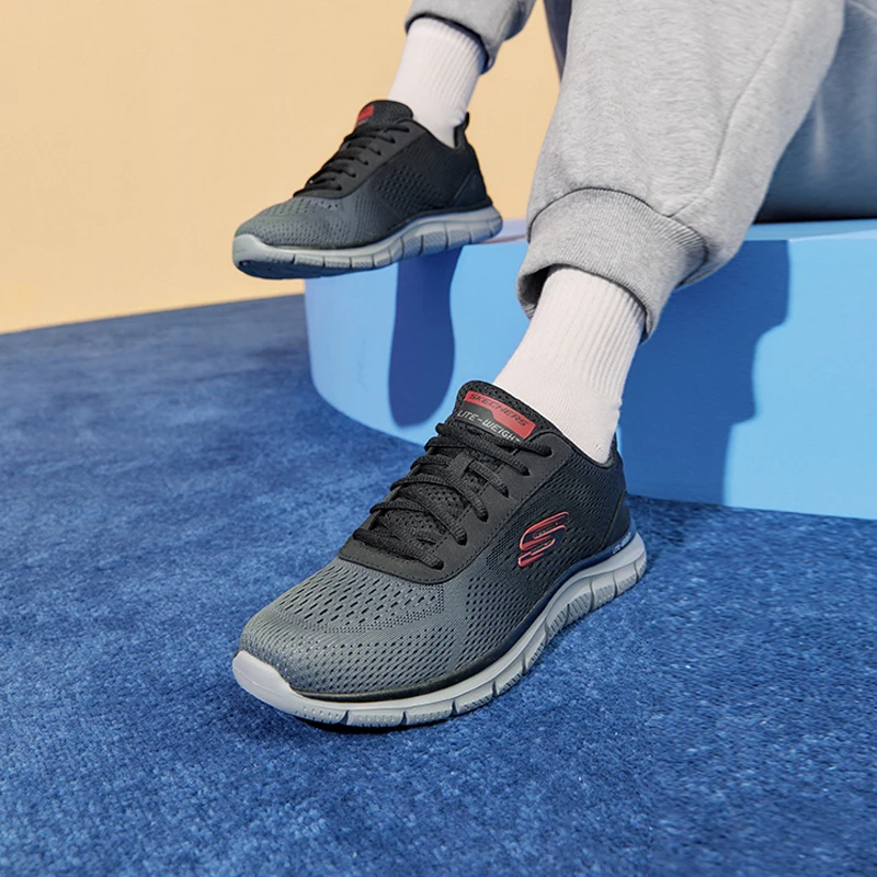 Skechers мужские кроссовки повседневная уличная спортивная обувь на шнуровке сетчатая мужская дышащая обувь для бега и ходьбы брендовая мужская