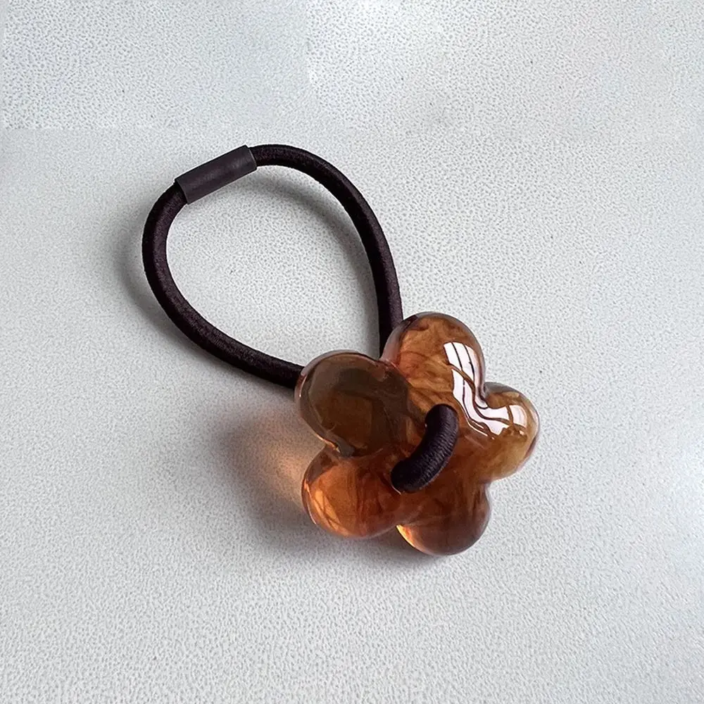 

Ponytail Holders Plastic High Horsetail Hair Rope Sweet Hair Ties Flower Scrunchies Hair Rubber Bands Women Hair Bands