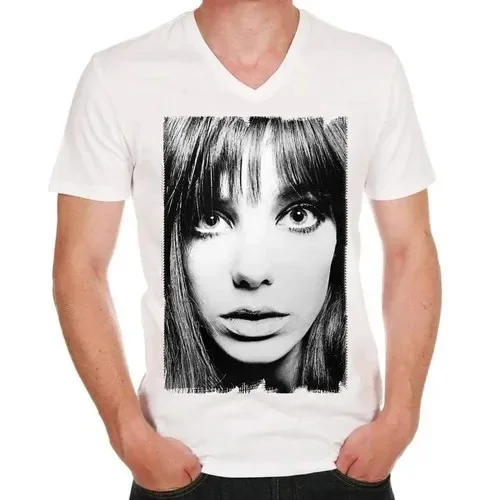 Men's Eco-Friendly V Neck Graphic T-Shirt Jane Birkin Face Limited Edition Fashion Casual Streetwear