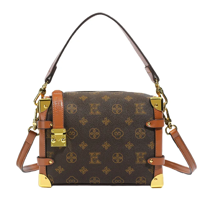 

Vintage Print Soft Box Bag Luxe Top Handle Purse for Women Versatile Crossbody Tote Textured Day-to-Night Bag Chic Sling Bag​