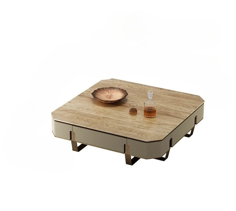 

Легкий роскошный чайный столик из цельного дерева в итальянском стиле, вилла, большой плоский слой, гостиная, домашний квадратный большой чайный столик, новый