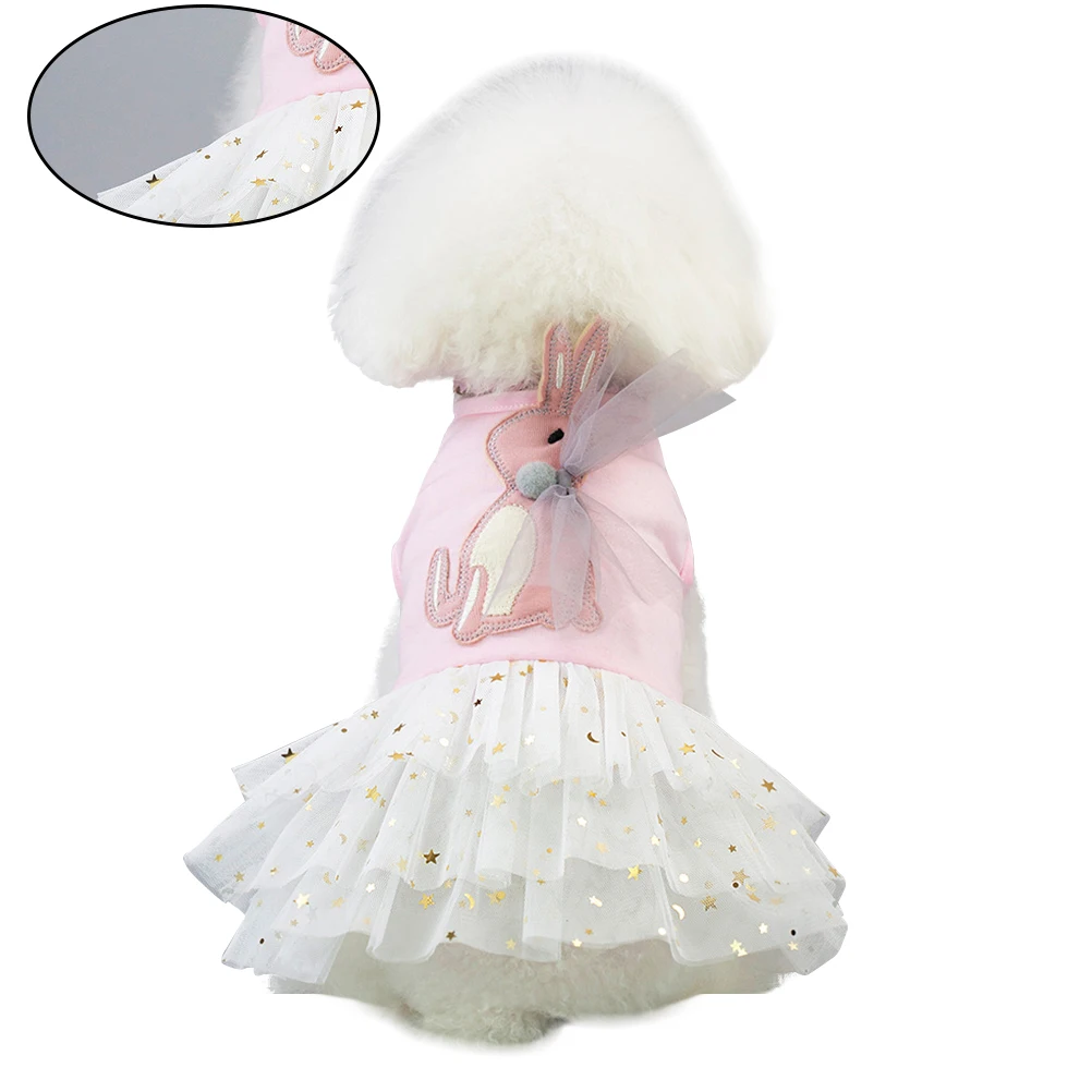 

Pet Dress Cute Dog Tutu Lace Clothe Spring and Summer Tulle Clothing Outdoor Puppy