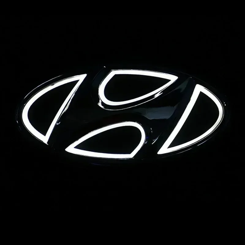 For Hyundai LED Light Up Car Emblem Badge Sticker Front & Rear Logo Decal For Tucson Elantra Kona Santafe Verna Veloster Accent - view 5