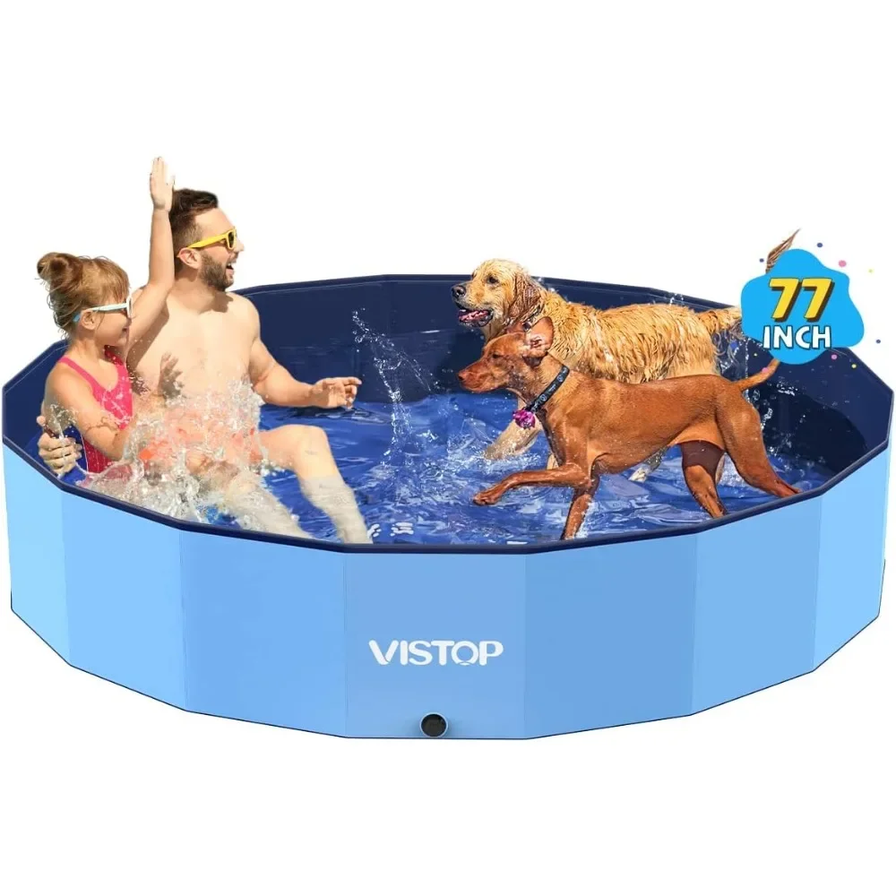 

Jumbo Foldable Dog Pool, Hard Plastic Shell Portable Swimming Pool for Dogs Cats and Kids Pet Puppy Bathing Tub Collapsible