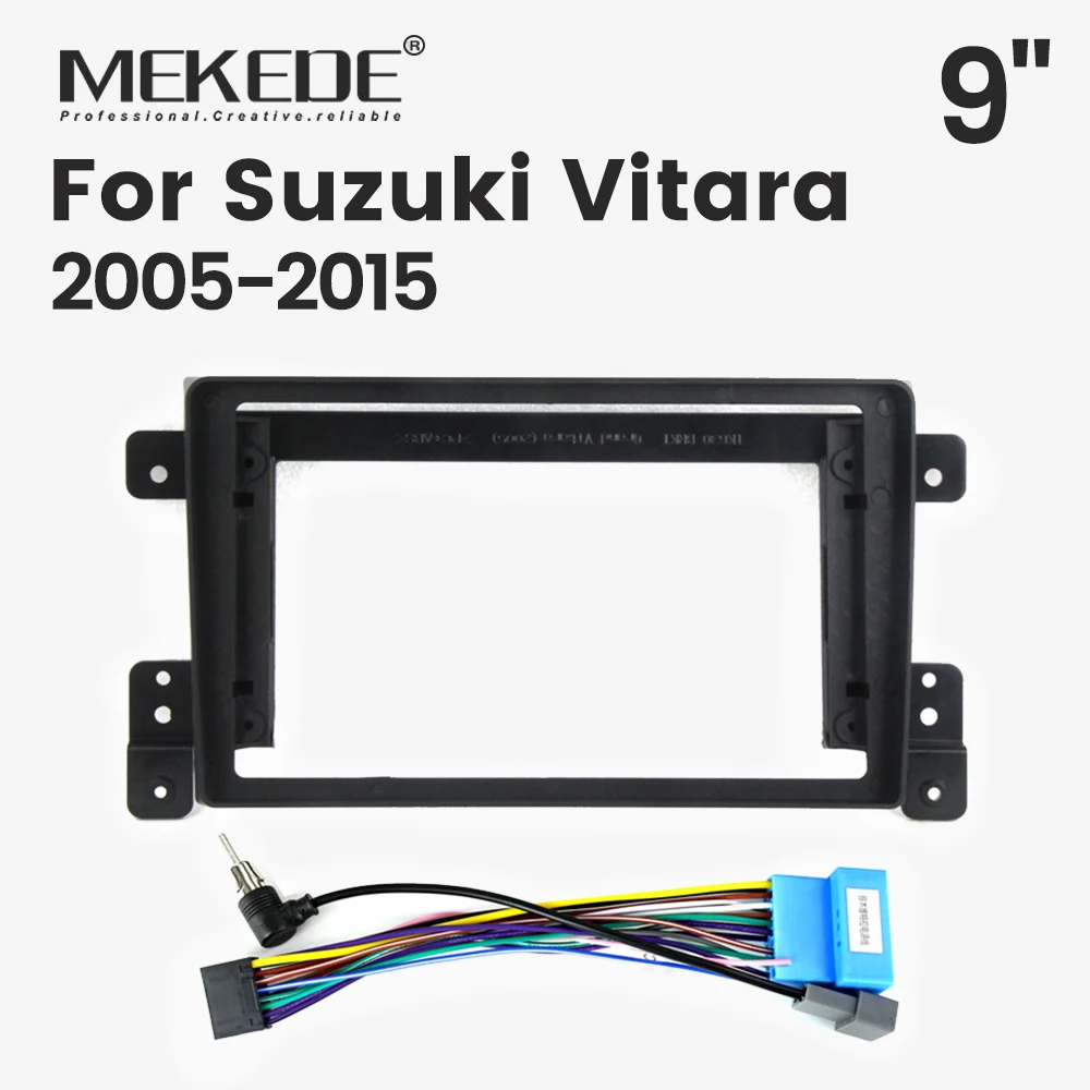 Mekede Kabelbaum Blende Autoradio Dash Matching Panel Kit für Suzuki Vitara 2008 2015 2012-2014 Rahmen Adapter Panel Kabel