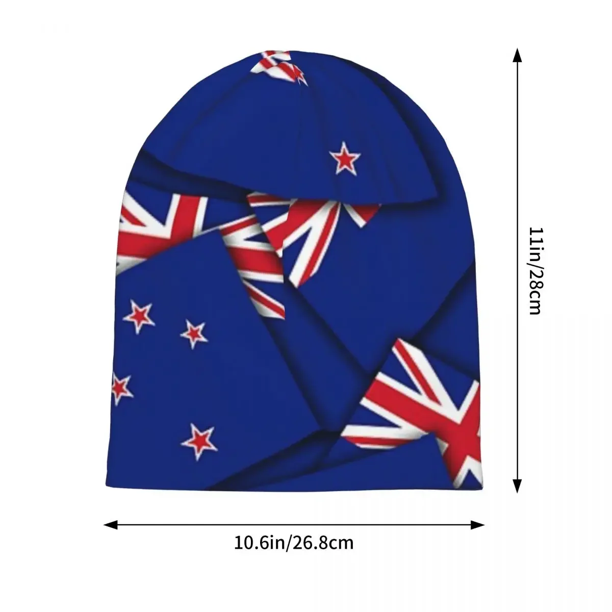 New Zealand Flag Wellington Warm Knitted Cap Hip Hop Bonnet Hat Autumn Winter Outdoor Beanies Hats for Unisex Adult