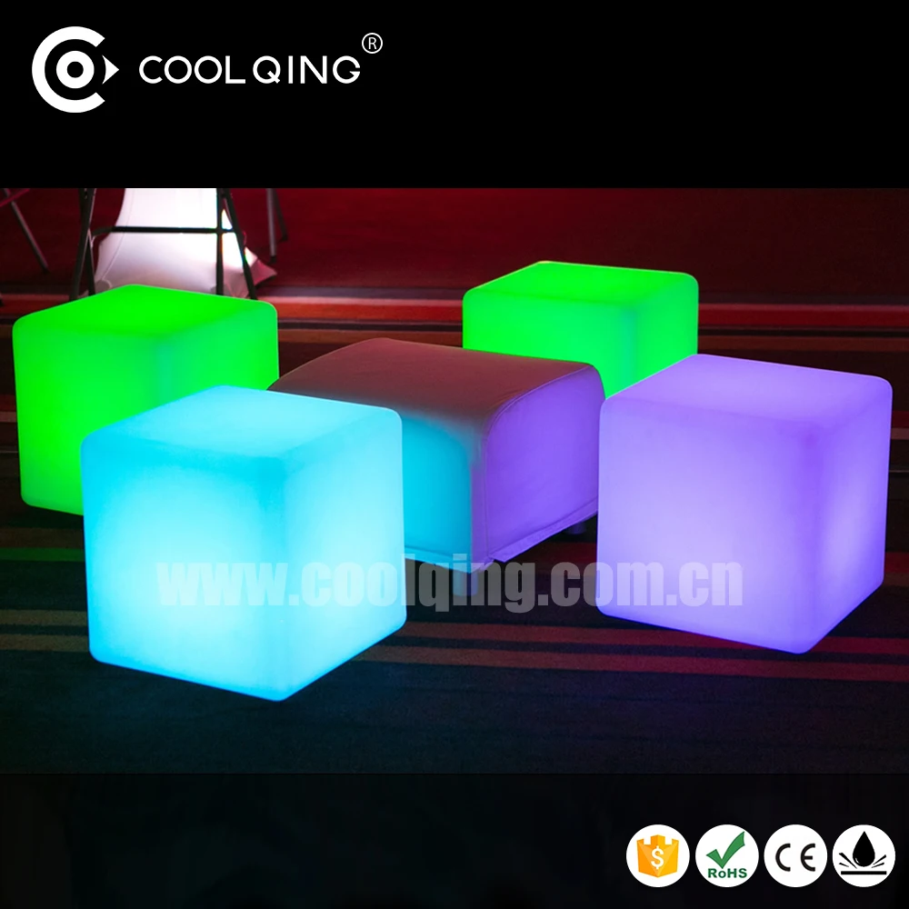 Used Nightclub Furniture /Bar Stools Lighted Pe Led Cube