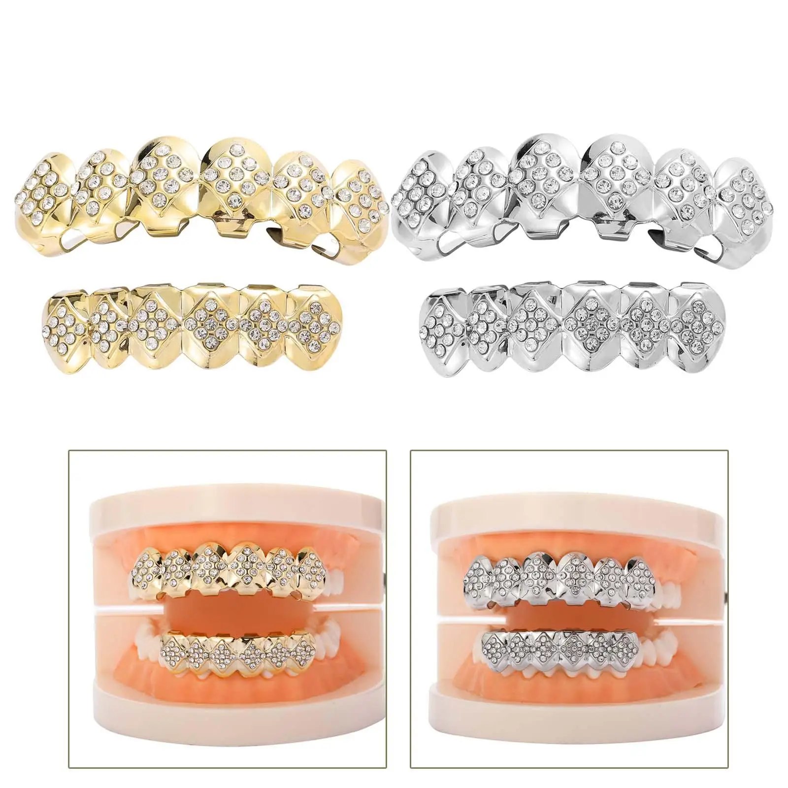 lovehousesky Hip Hop Diamante Banhado Punk removível para cosplay de Halloween